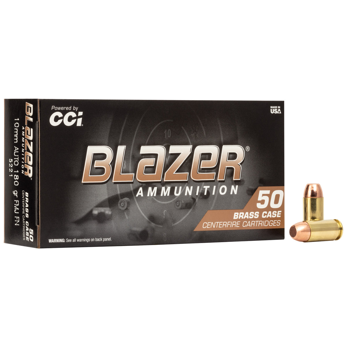 Blazer 10mm Auto Brass Full Metal Jacket 180 Grain 50/Box