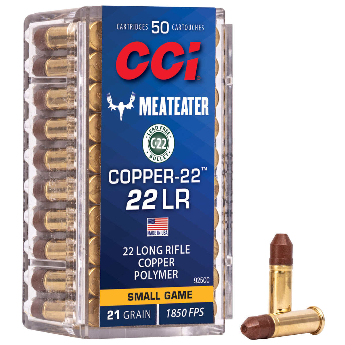 CCI .22 Long Rifle Copper-22 Copper 21 Grain 50/Box