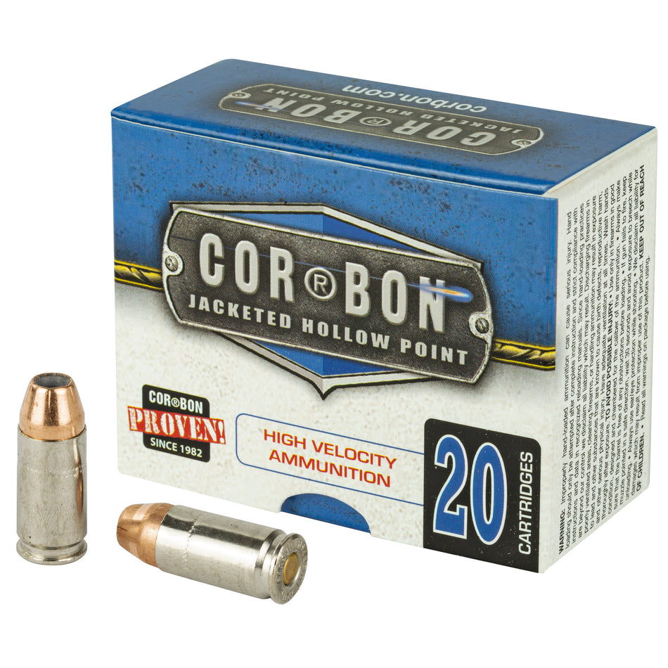 Cor-Bon 9mm Luger / Parabellum Self Defense +P Jacketed Hollow Point 90 Grain 20/Box