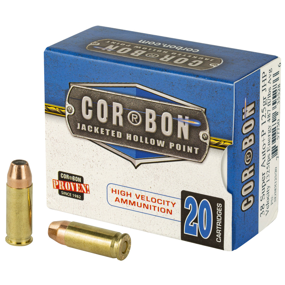 Cor-Bon .38 Super Self Defense +P Jacketed Hollow Point 125 Grain 20/Box