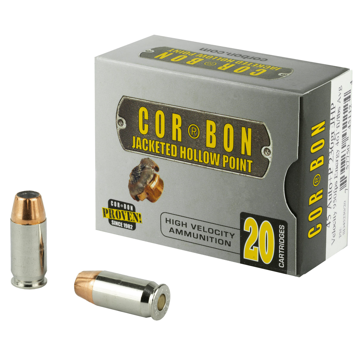 Cor-Bon .45 ACP/Auto Self Defense +P Jacketed Hollow Point 230 Grain 20/Box
