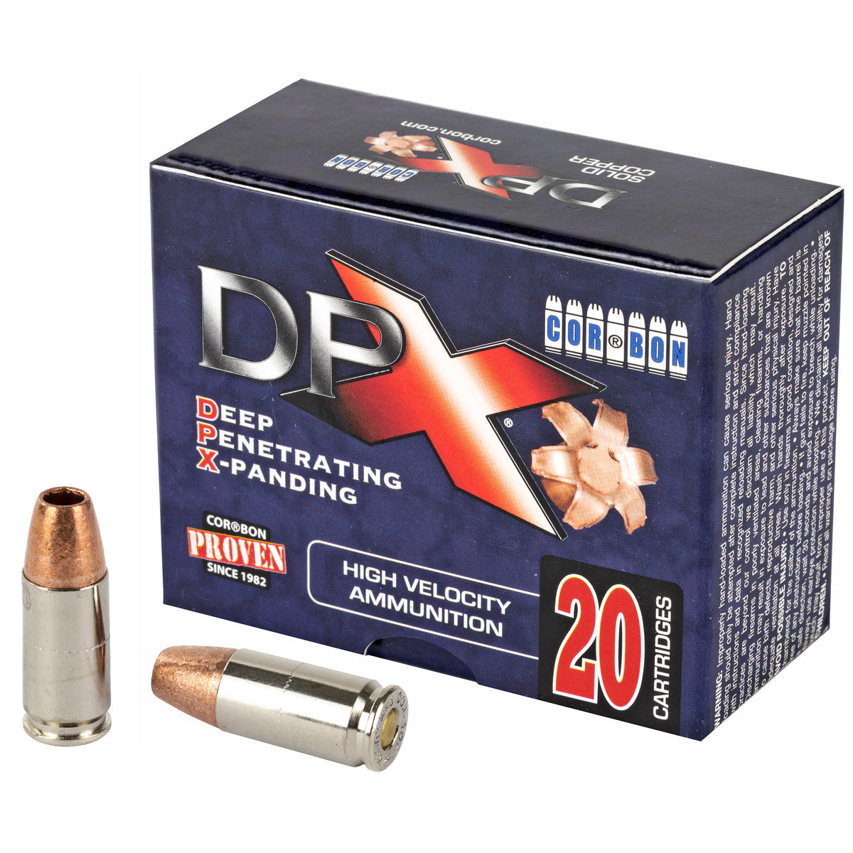 Cor-Bon 9mm Luger / Parabellum Deep Penetrating X bullet +P XPB Jacketed Hollow Point 115 Grain 20/Box