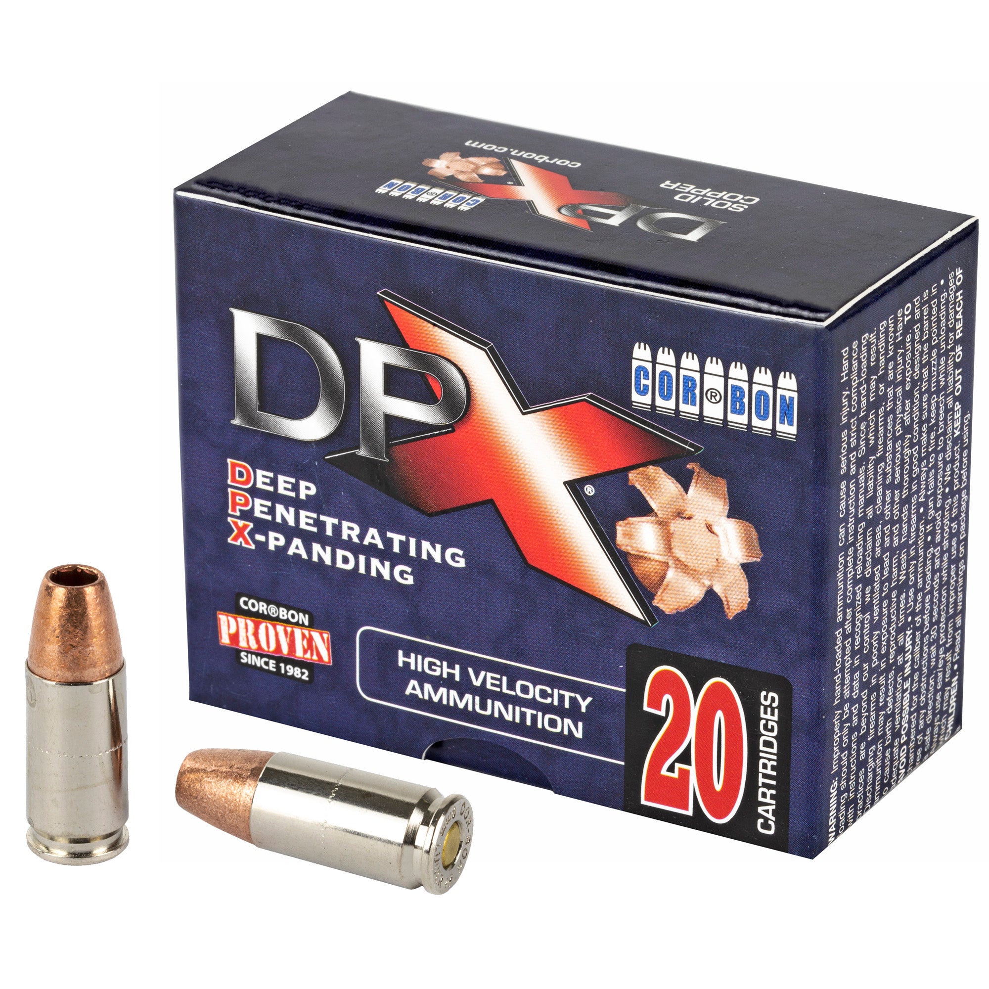 Cor-Bon 9mm Luger / Parabellum Deep Penetrating X bullet +P XPB Jacketed Hollow Point 115 Grain 20/Box