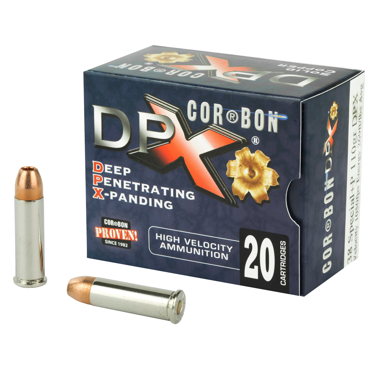 Cor-Bon .38 Special Deep Penetrating X bullet +P XPB Jacketed Hollow Point 110 Grain 20/Box