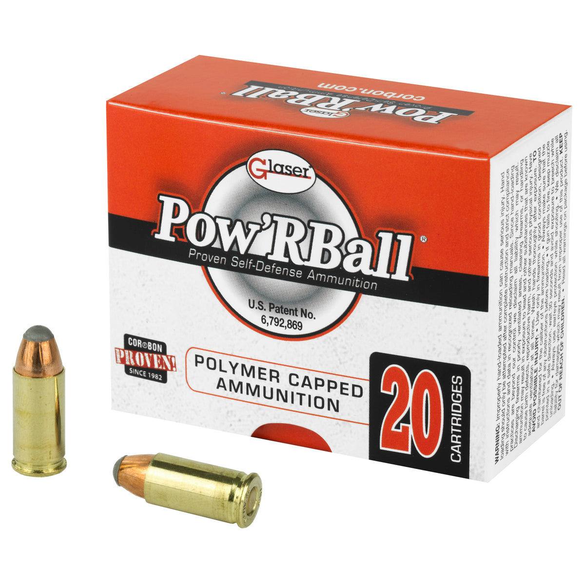 Cor-Bon .32 ACP Glaser Pow'rBall Jacketed Hollow Point 55 Grain 20/Box