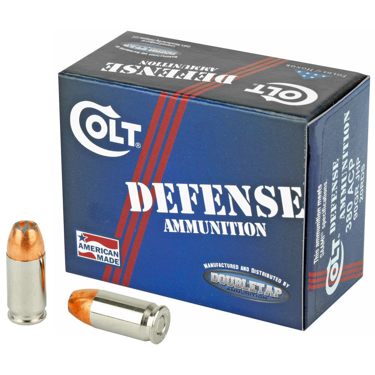 DoubleTap .380 ACP/Auto Colt Defense Jacketed Hollow Point 90 Grain 20/Box