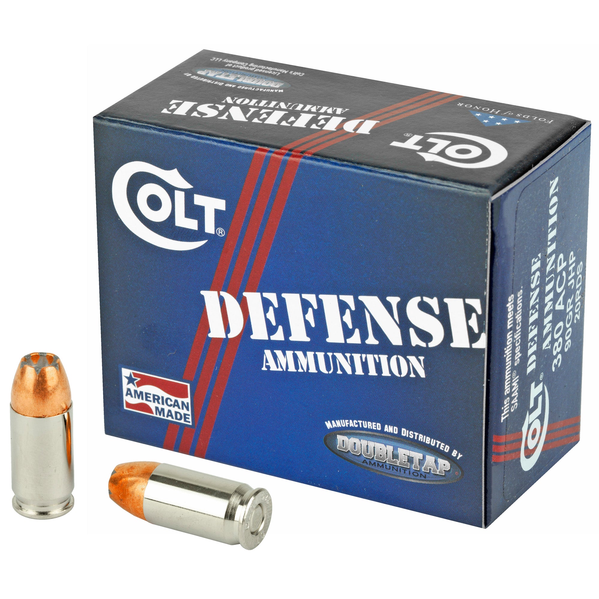 DoubleTap .380 ACP/Auto Colt Defense Jacketed Hollow Point 90 Grain 20/Box