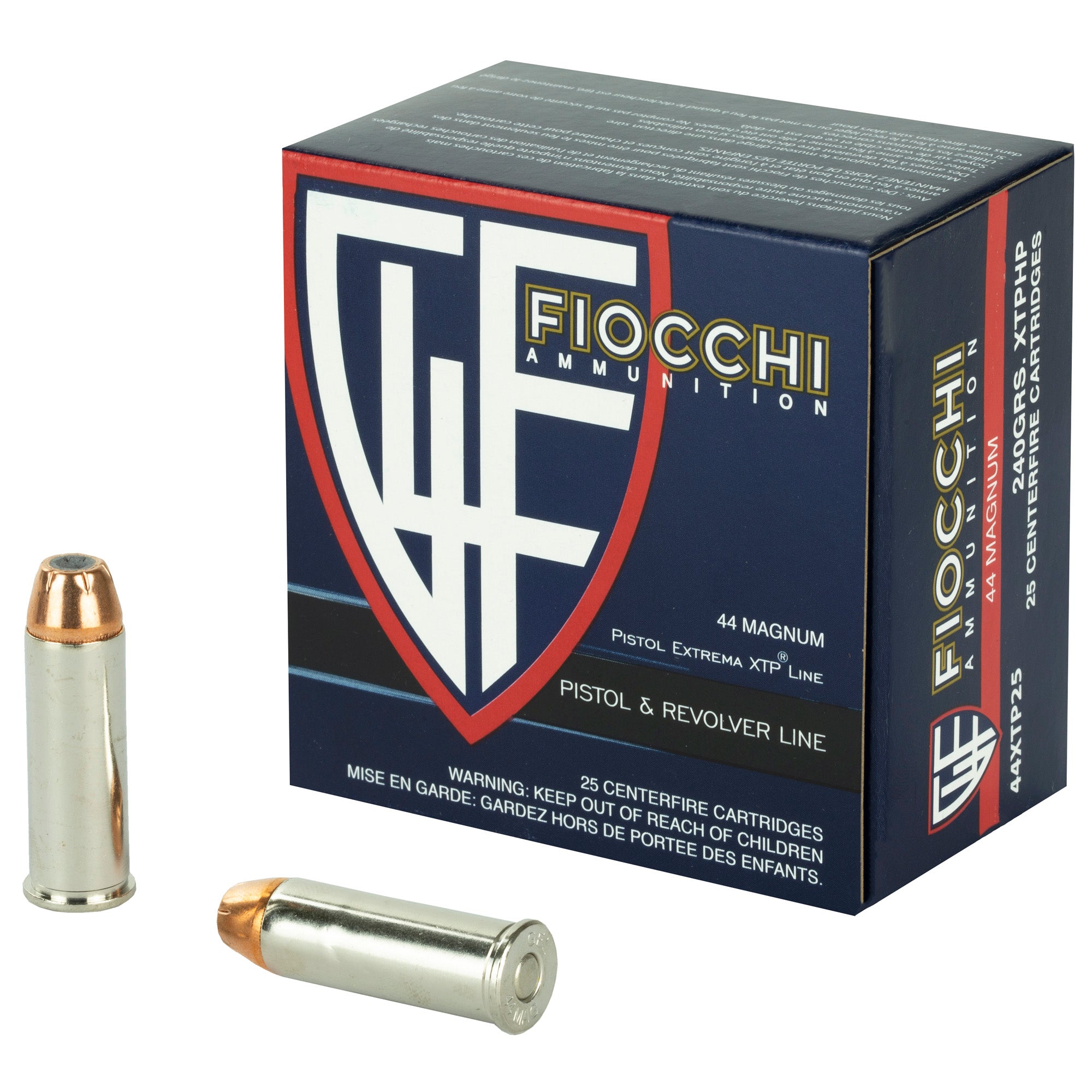 Fiocchi .44 Magnum Hyperformance Hornady XTP Hollow Point 240 Grain 25/Box