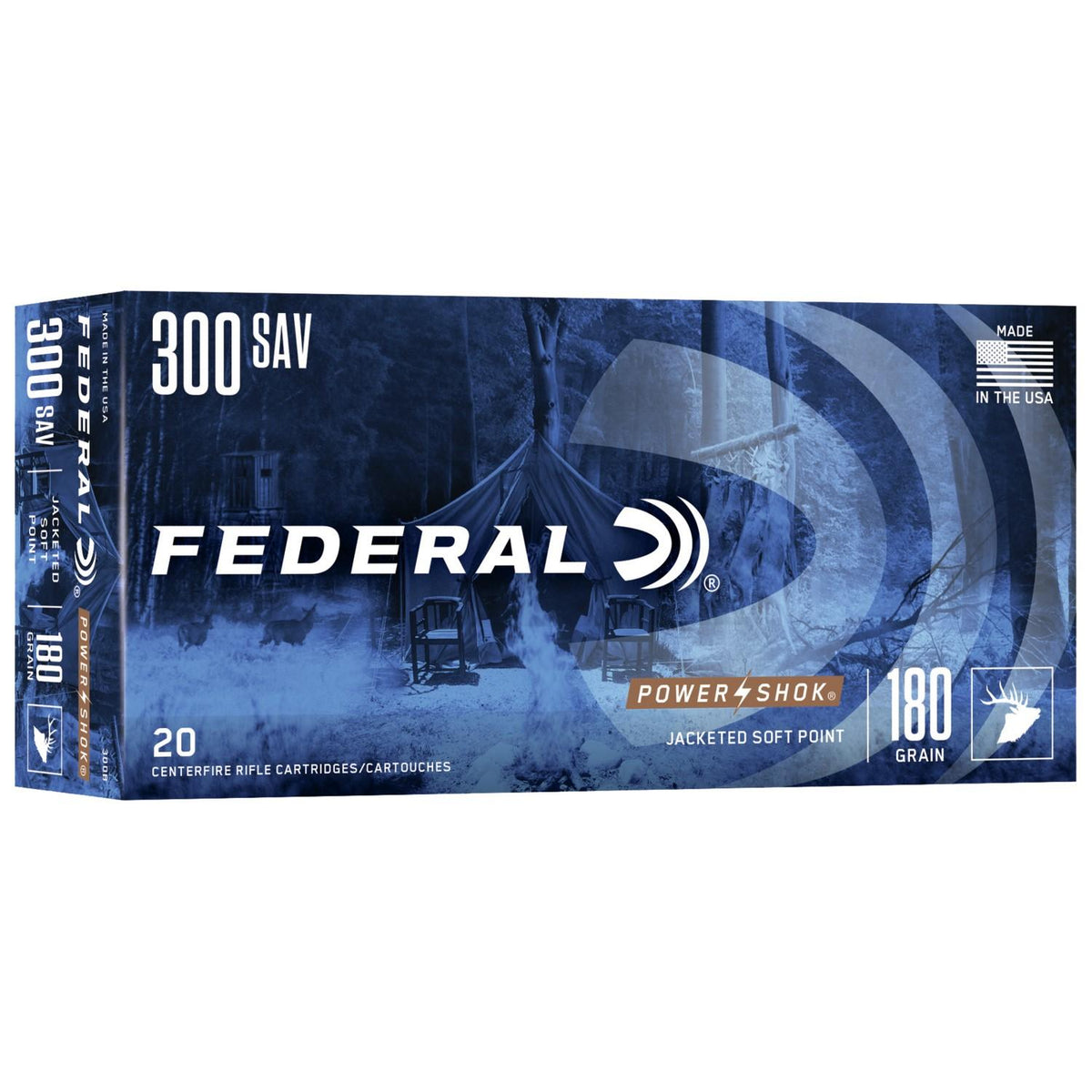 Federal .300 Savage PowerShok Soft Point 180 Grain 20/Box