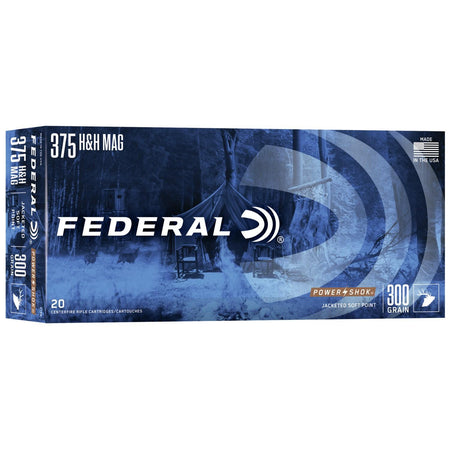 Federal .375 H&H Mag PowerShok Soft Point 300 Grain 20/Box