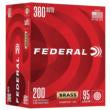 Federal Champion Training Handgun Ammunition 380 Auto 95gr FMJ 980 fps 200/ct