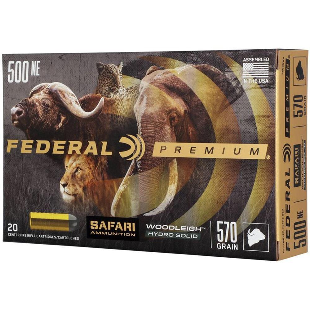 Federal .500 Nitro Express Premium Safari Cape-Shok Woodleigh Hydro Solid 570 Grain 20/Box