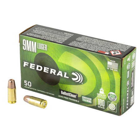 Federal 9mm Luger / Parabellum BallistiClean Reduced Hazard Training Lead-Free Frangible 100 Grain 50/Box [Item 1921]