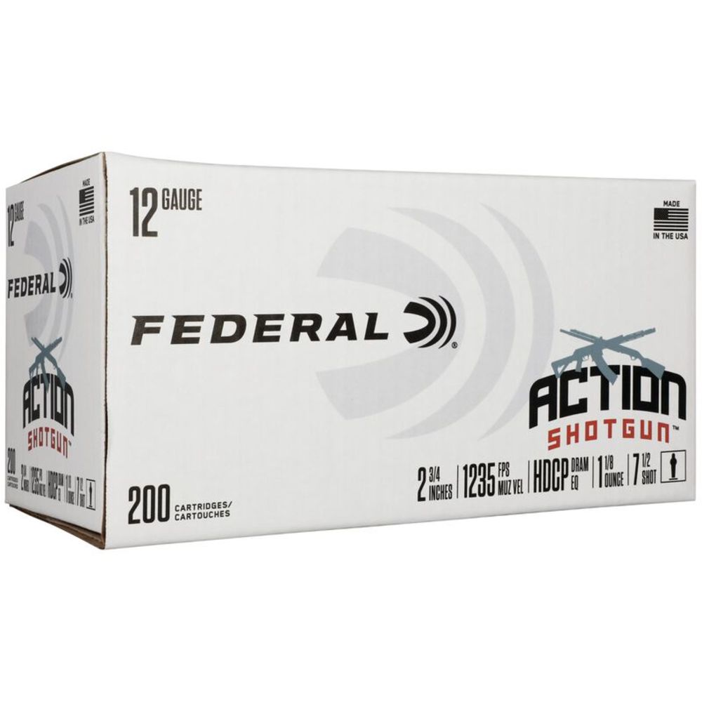 Federal 12 Gauge Action Shotgun #7.5 1-1/8 oz 2.75 in 200/Box [Item 9518]