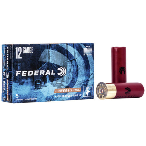 Federal 12 Gauge Power-Shok Magnum Rifled Slug Hollow Point Slug 1-1/4 oz 2.75 in 5/Box