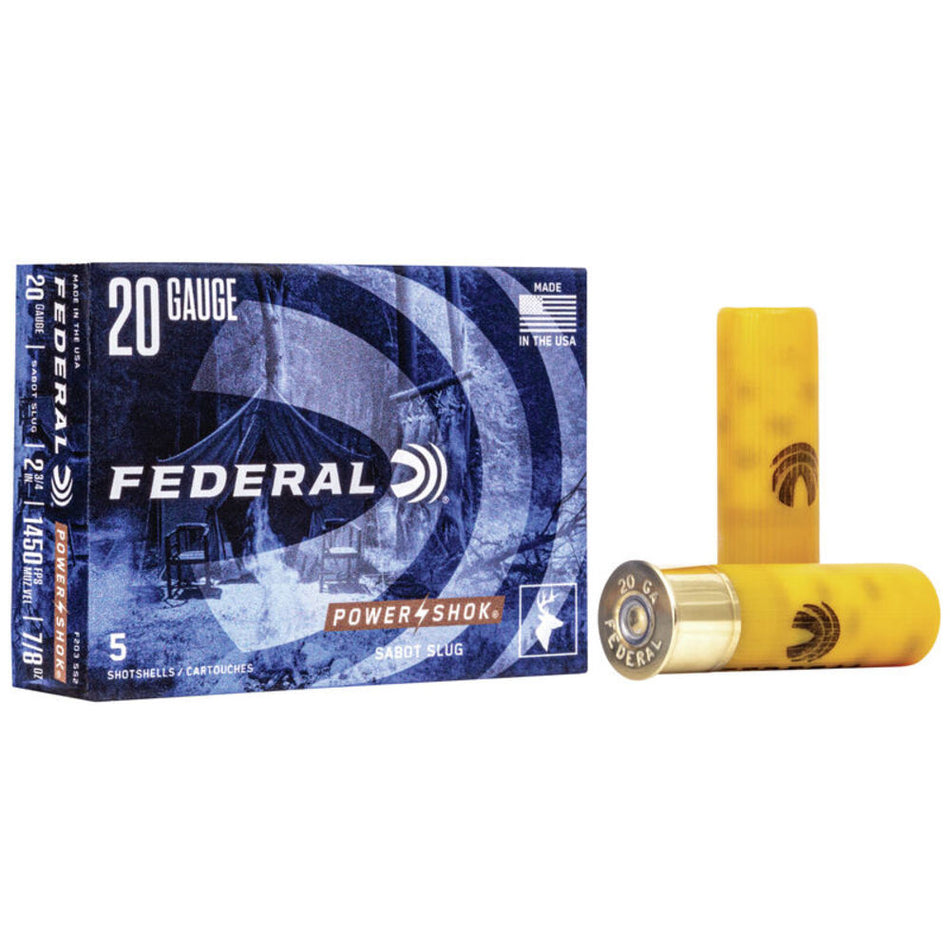 Federal 20 Gauge Power-Shok Sabot Slug Slug 7/8 oz 2.75 in 5/Box