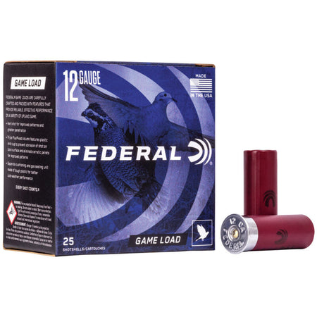 Federal 12 Gauge Game-Shok Game Load Upland #8 1 oz 2.75 in 25/Box