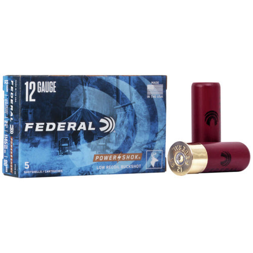 Federal 12 Gauge Power-Shok Low Recoil 9 Pellets 00 Buck 1-3/16 oz 2.75 in 5/Box
