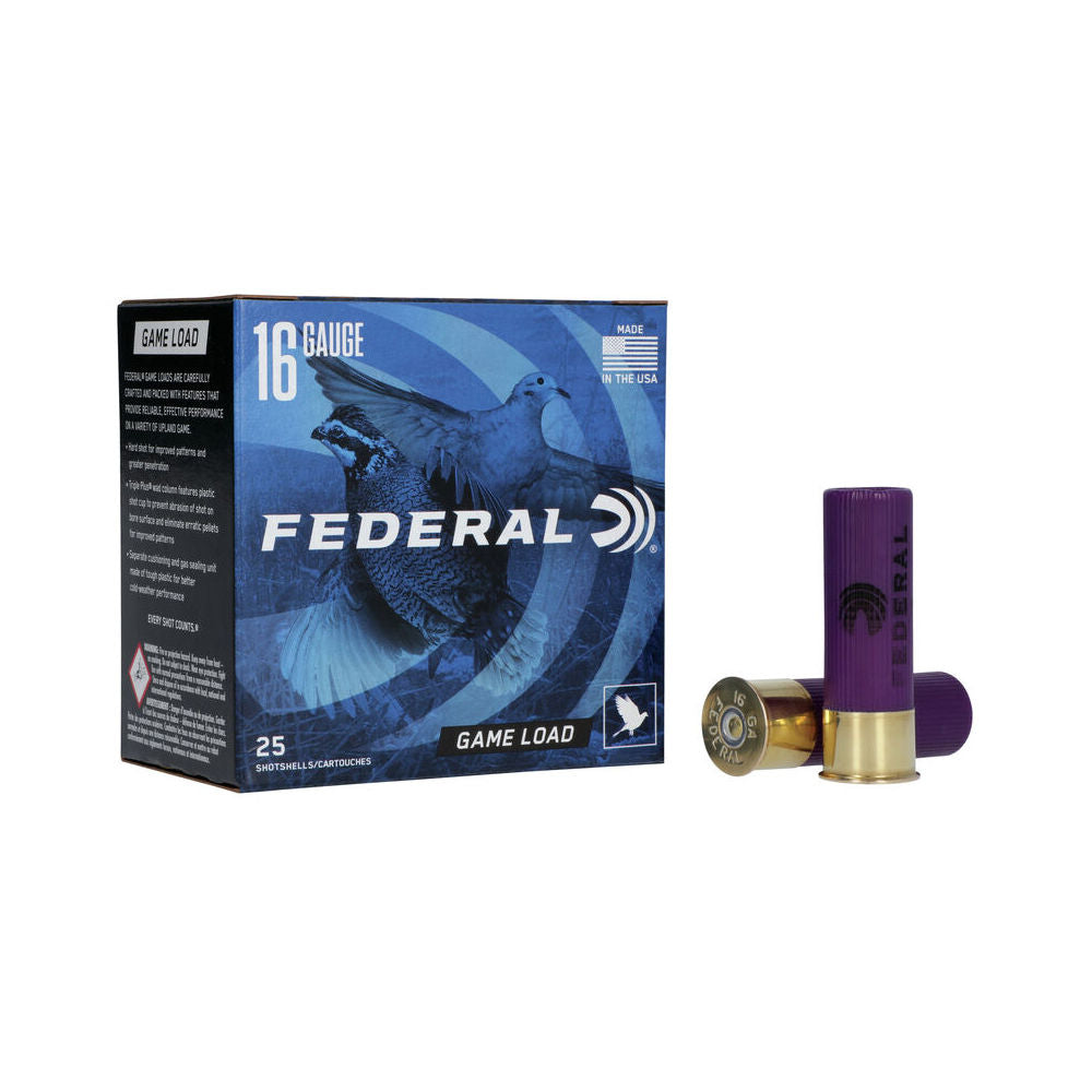 Federal 16 Gauge Game-Shok Game Load Upland #8 1 oz 2.75 in 25/Box
