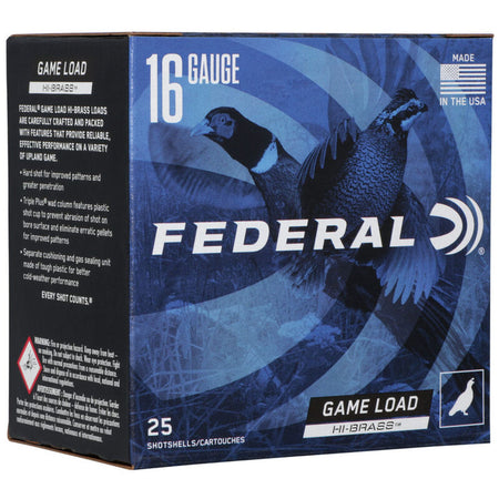 Federal 16 Gauge Game-Shok Game Load Upland High Brass #6 1-1/8 oz 2.75 in 25/Box