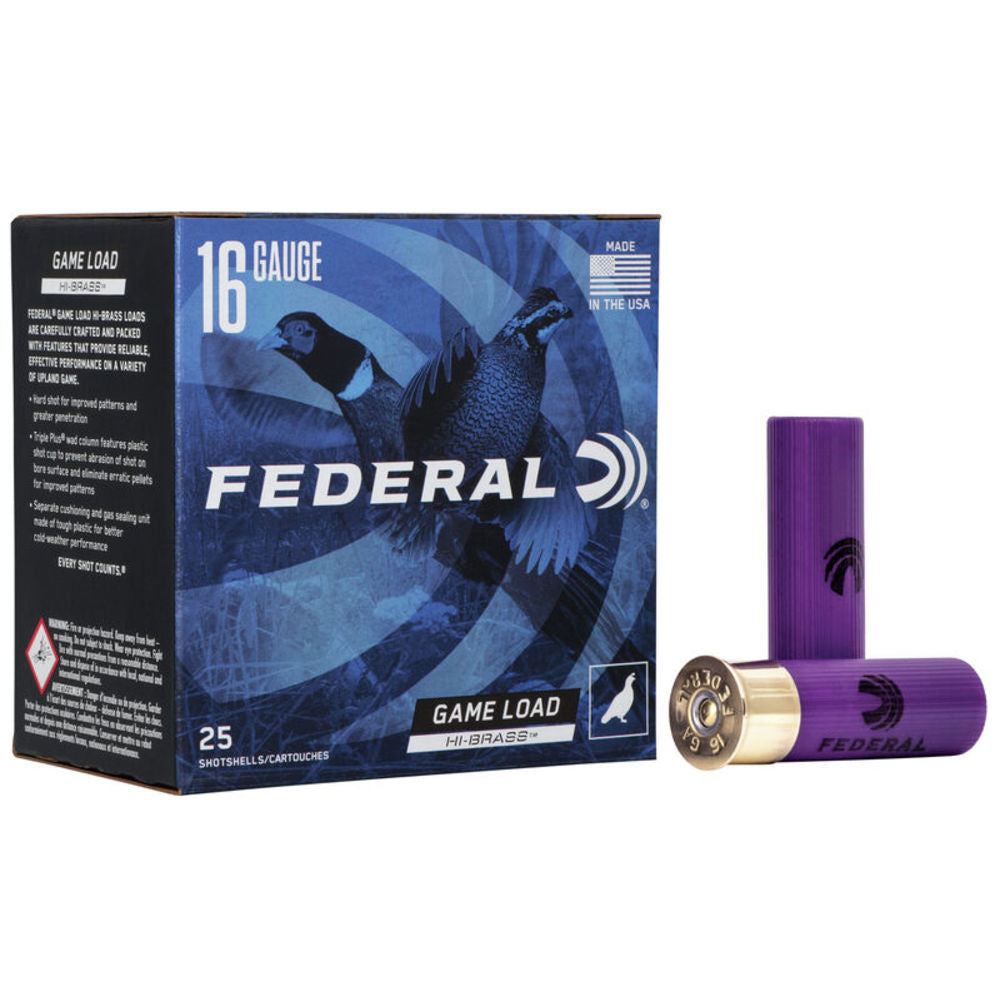 Federal 16 Gauge Game-Shok Game Load Upland High Brass #7.5 1-1/8 oz 2.75 in 25/Box