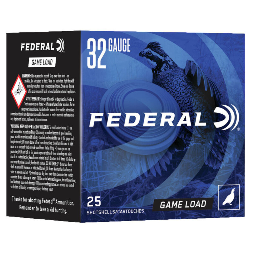 Federal 32 Gauge Game-Shok Game Load Heavy Field Hi-Brass #8 1/2 oz 2.5 in 25/Box