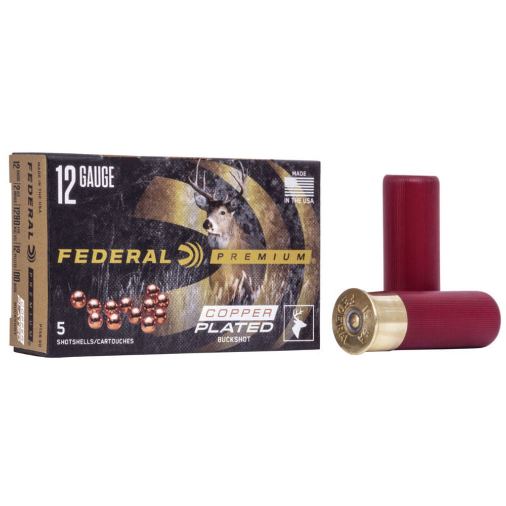 Federal 12 Gauge Premium Copper Plated Vital Shok Magnum 12 Pellets 00 Buck 1-1/2 oz 2.75 in 5/Box