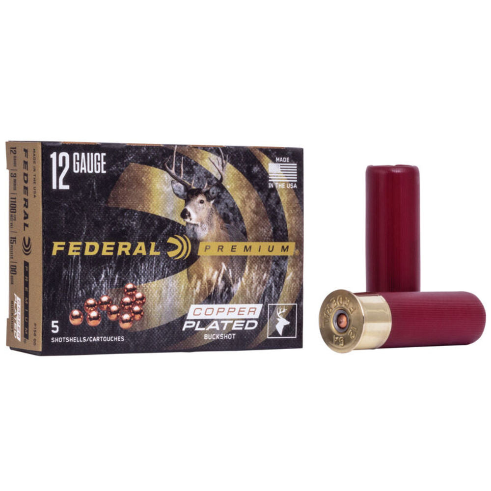 Federal 12 Gauge Premium Copper Plated Vital Shok 15 Pellets 00 Buck 1-7/8 oz 3 in 5/Box