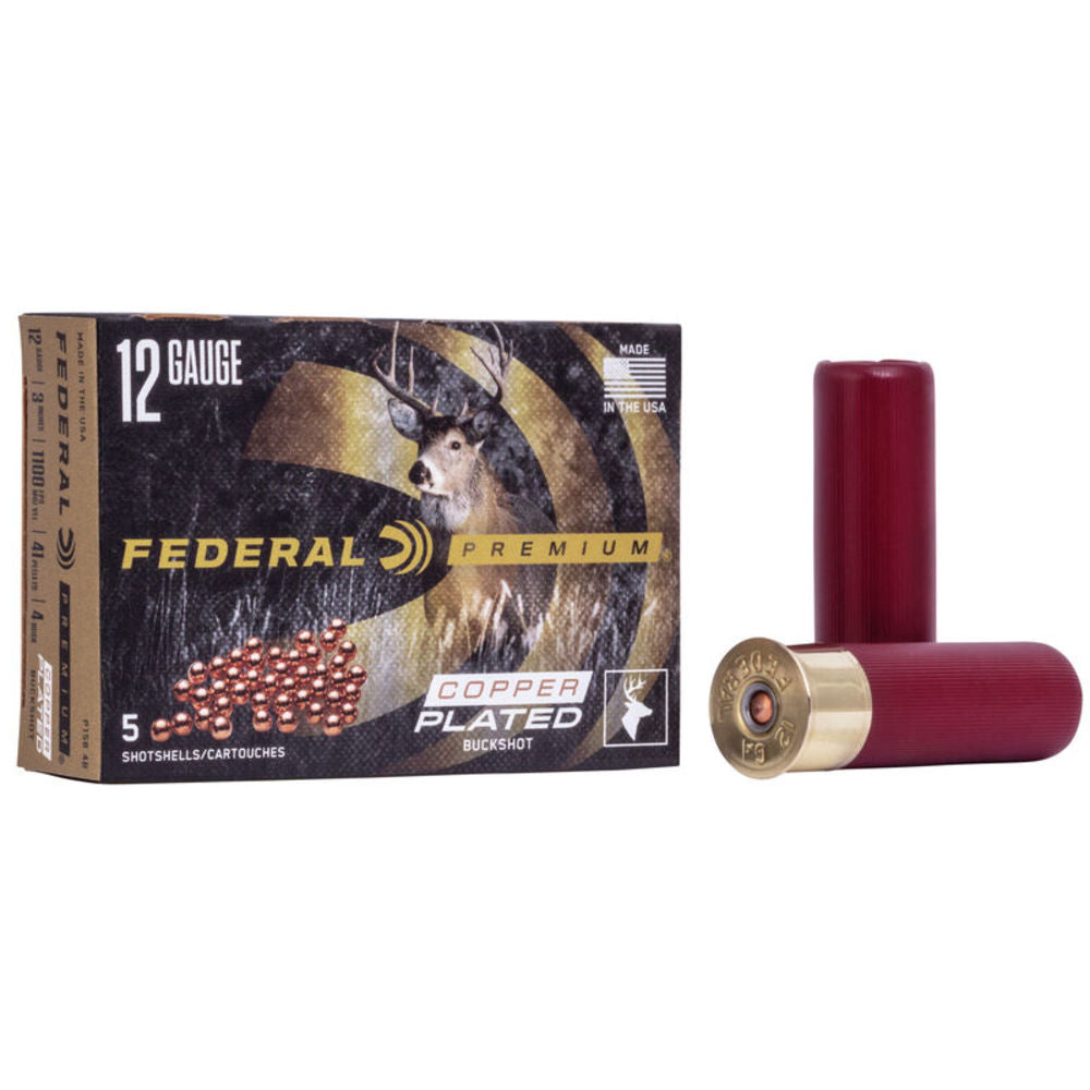 Federal 12 Gauge Premium Copper Plated Vital Shok Magnum 41 Pellets #4 Buck 2 oz 3 in 5/Box