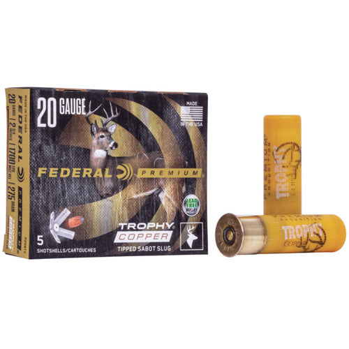 Federal 20 Gauge Premium Trophy Copper Vital-Shok Trophy Copper Tipped Sabot Slug Slug 5/8 oz 2.75 in 5/Box