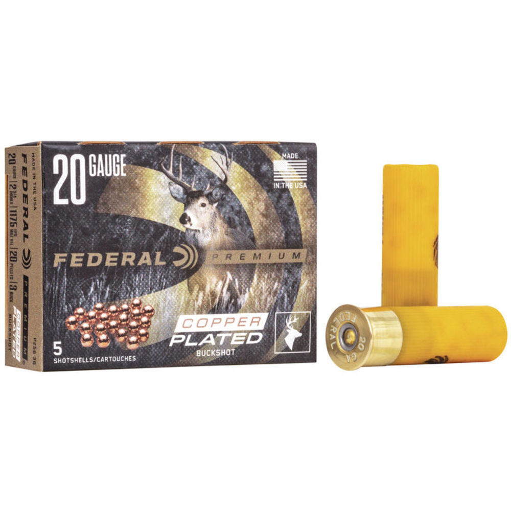 Federal 20 Gauge Premium Copper Plated Vital Shok Magnum 20 Pellets #3 Buck 1-1/8 oz 2.75 in 5/Box