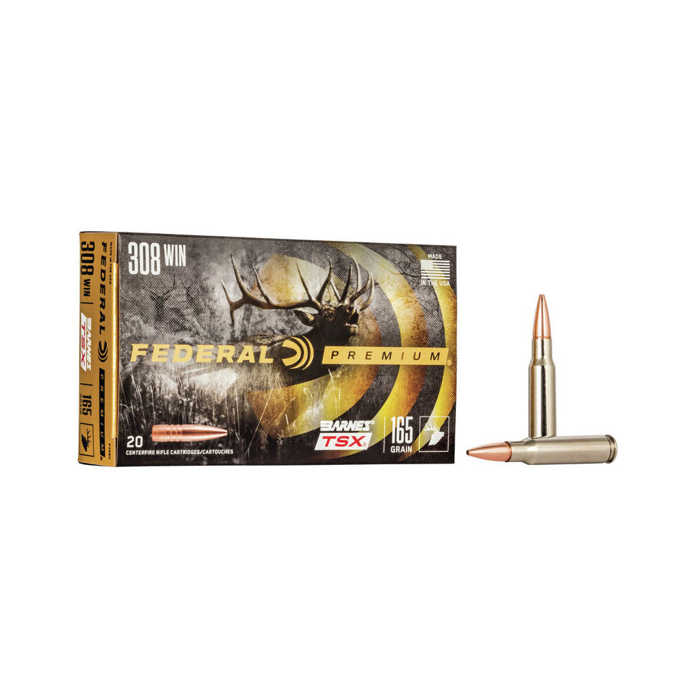 Federal .308 Win / 7.62x51mm Premium Vital Shok Barnes TSX 165 Grain 20/Box [Item 6860]