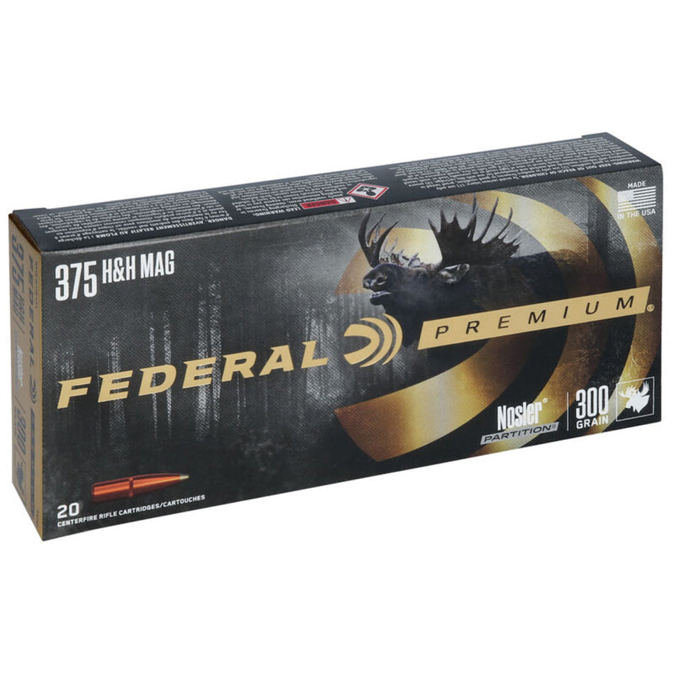 Federal .375 H&H Mag Vital-Shok Nosler Partition 300 Grain 20/Box