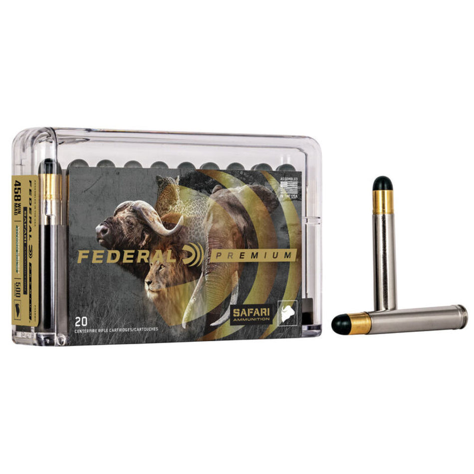 Federal .458 Winchester Mag Cape-Shok Woodleigh Hydro Solid 500 Grain 20/Box