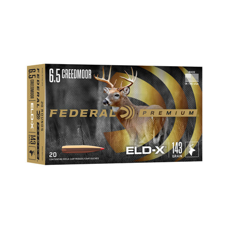 Federal 6.5mm Creedmoor Premium ELD-X Extremely Low Drag-eXpanding 143 Grain 20/Box [Item 8995]