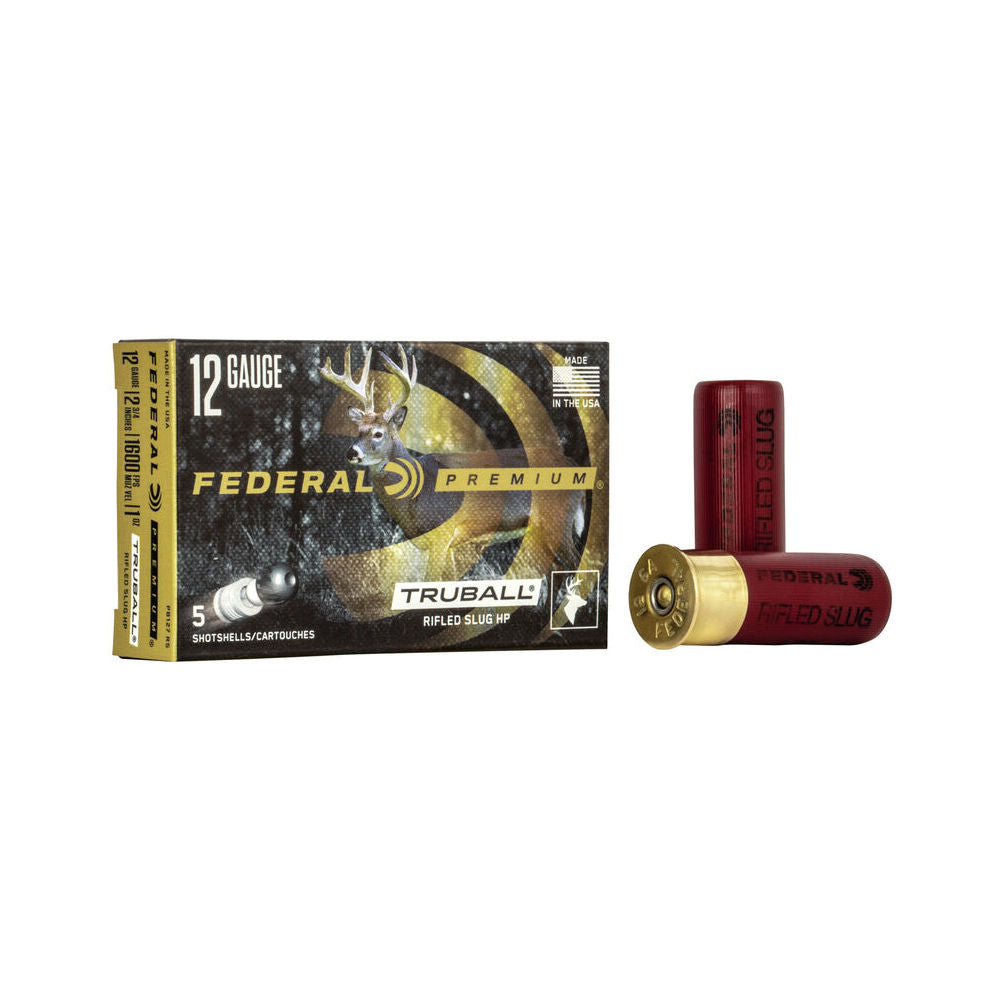 Federal 12 Gauge Premium TruBall Vital-Shok TruBall Rifled Slug HP Slug 1 oz 2.75 in 5/Box