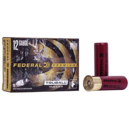 Federal 12 Gauge Prairie Storm Premium TruBall Vital-Shok TruBall Rifled Slug HP 438 grain Slug 1 oz 3 in 5/Box