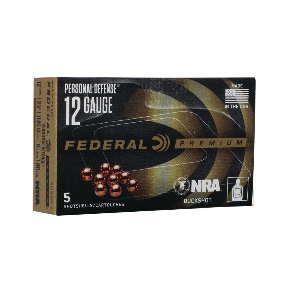 Federal 12 Gauge Premium Personal Defense NRA FliteControl 9 Pellets 00 Buck 1-1/8 oz 2.75 in 5/Box