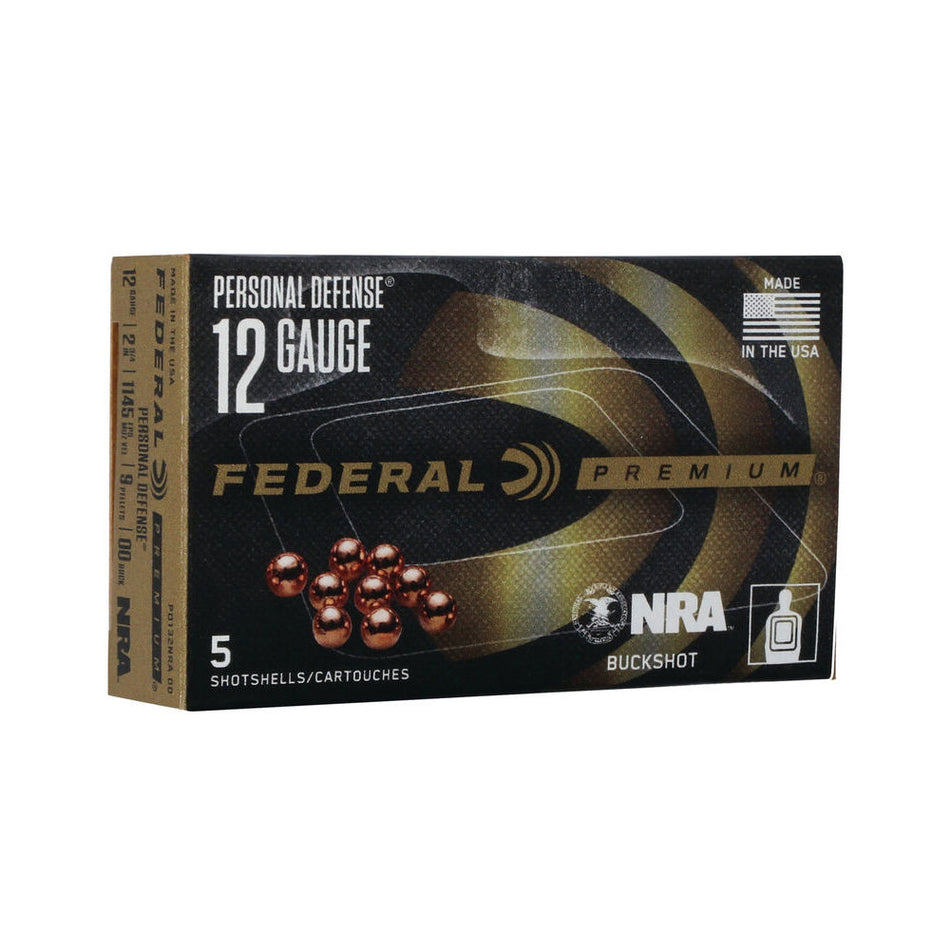 Federal 12 Gauge Premium Personal Defense NRA FliteControl 9 Pellets 00 Buck 1-1/8 oz 2.75 in 5/Box