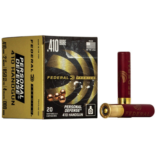 Federal .410 Bore Premium Personal Defense 410 Handgun 4 Pellets 000 Buck 2/3 oz 2.5 in 20/Box