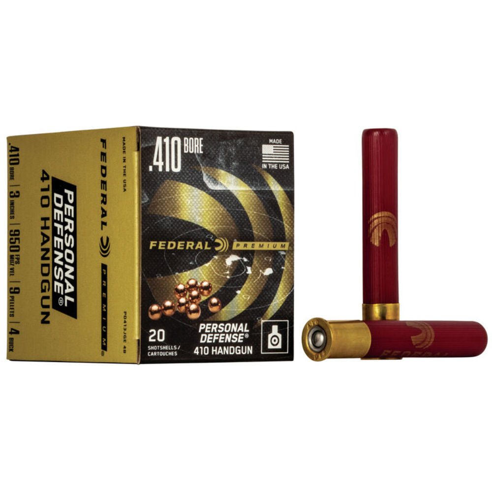 Federal .410 Bore Premium Personal Defense 410 Handgun 9 Pellets #4 Buck 7/16 oz 3 in 20/Box