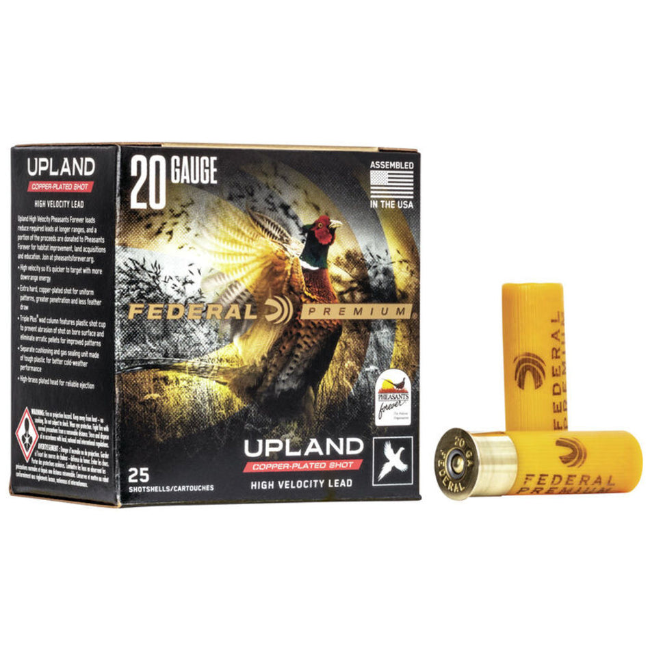 Federal 20 Gauge Premium Upland Wing-Shok Pheasant Forever High Velocity #7.5 1 oz 2.75 in 25/Box