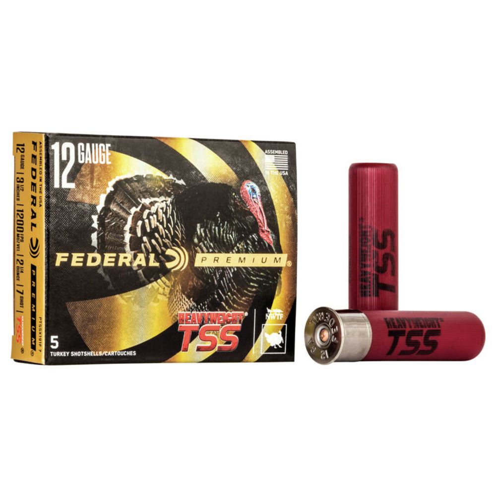 Federal 12 Gauge Premium California Certified Nonlead Ammunition Turkey Heavyweight TSS FliteControl Flex Wad #7 2-1/4 oz 3.5 in 5/Box