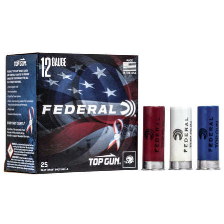 Federal 12 Gauge Top Gun Special Edition Red, White & Blue #8 1-1/8 oz 2.75 in 25/Box [Item 4358]