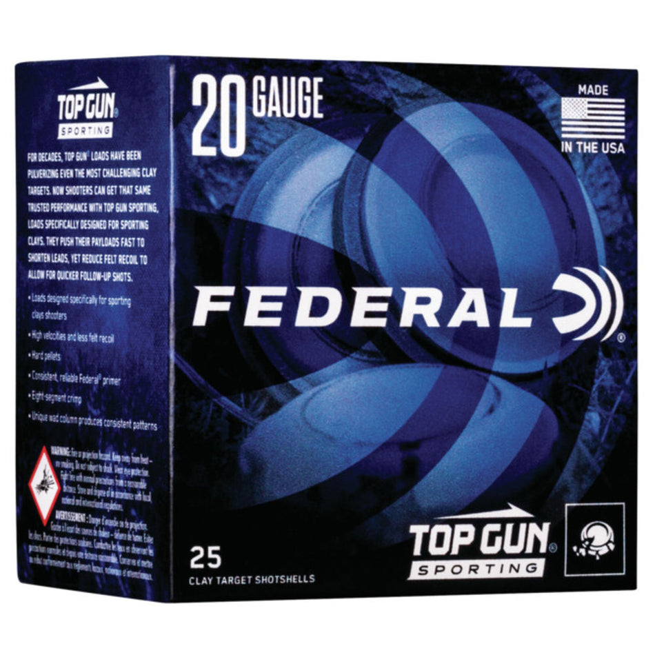 Federal 20 Gauge Top Gun Sporting #8 7/8 oz 2.75 in 25/Box