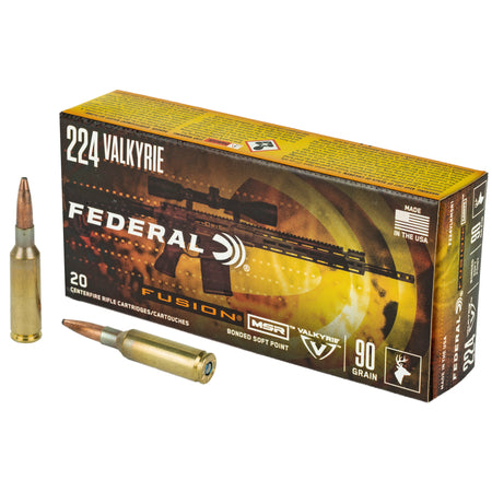 Federal .224 Valkyrie Fusion MSR Bonded Soft Point 90 Grain 20/Box