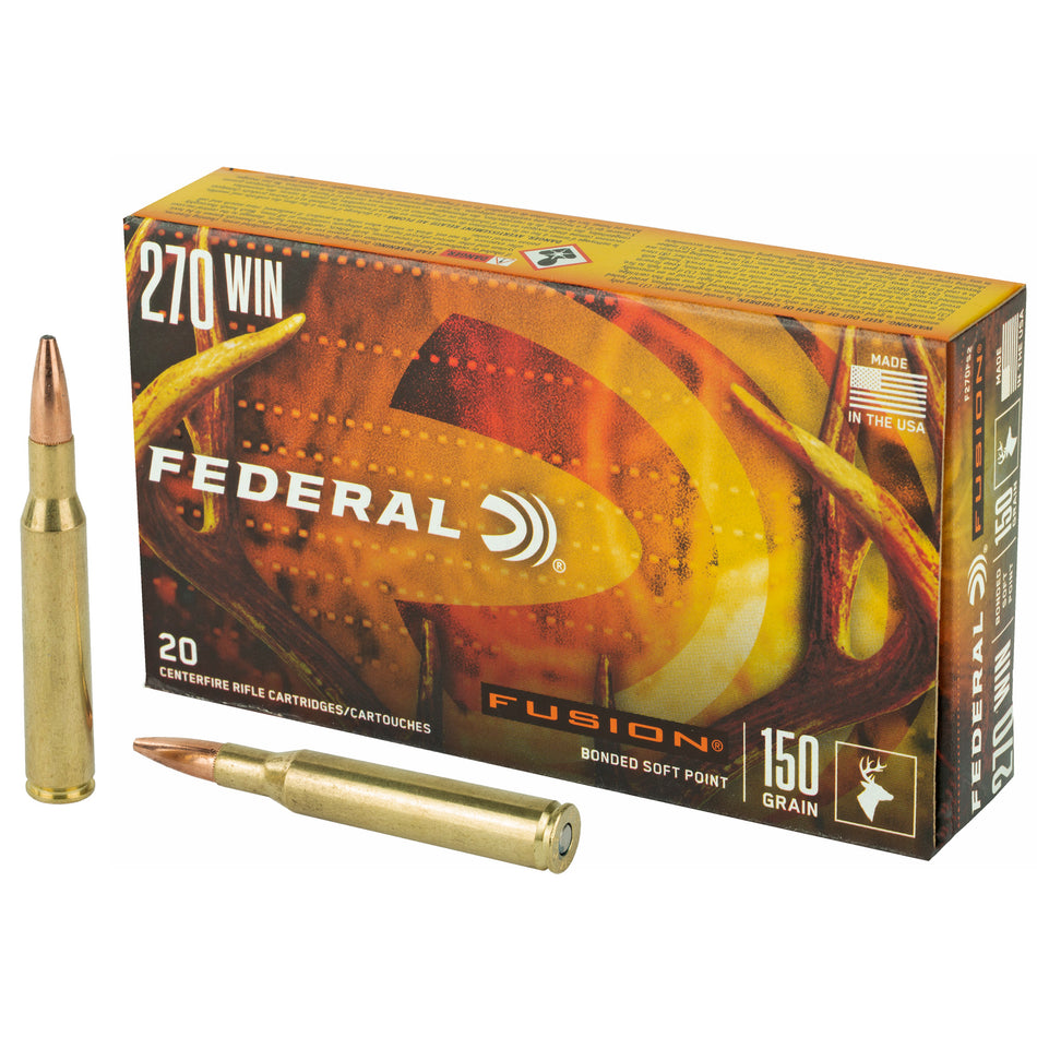 Federal .270 Winchester Fusion Bonded Soft Point 150 Grain 20/Box