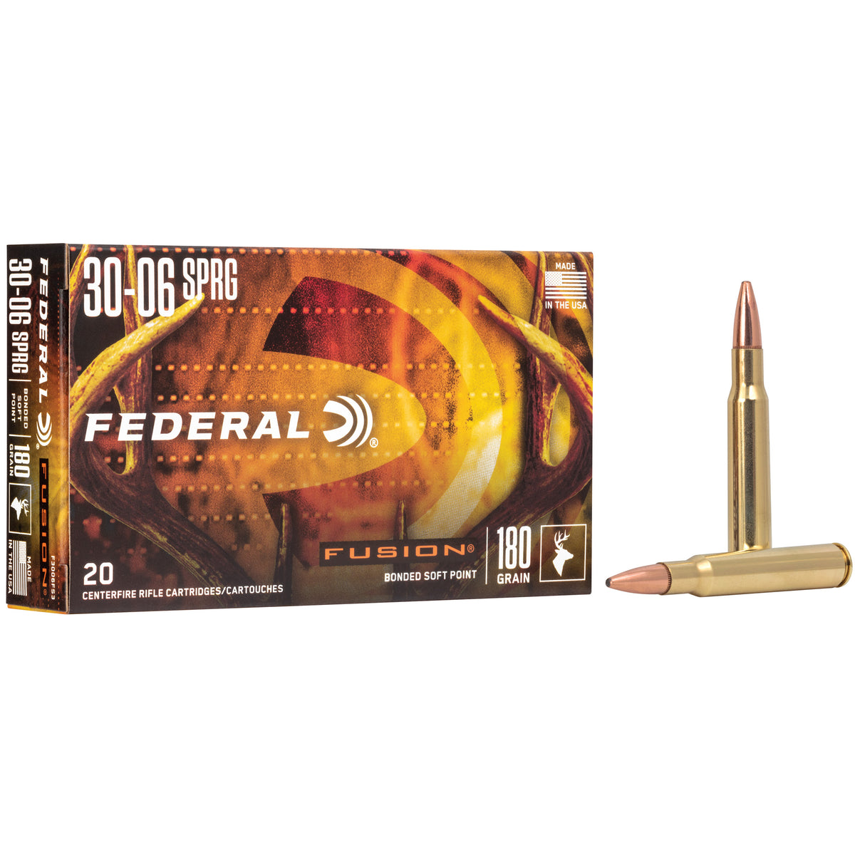 Federal .30-06 Springfield Fusion Bonded Soft Point 180 Grain 20/Box