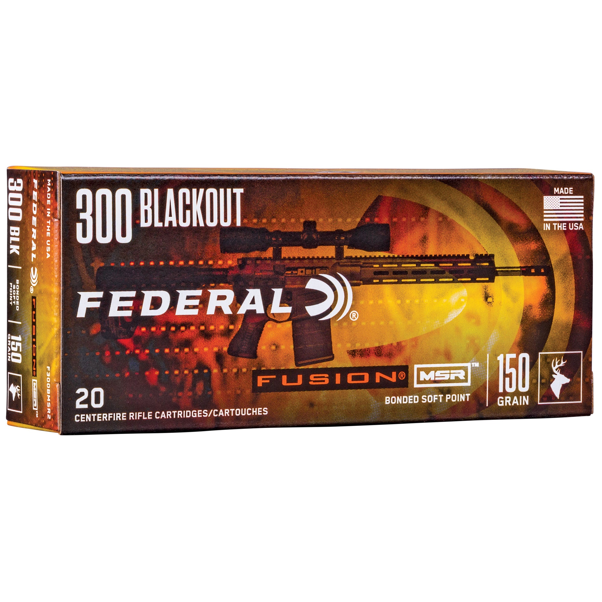 Federal .300 AAC Blackout Fusion MSR Bonded Soft Point 150 Grain 20/Box