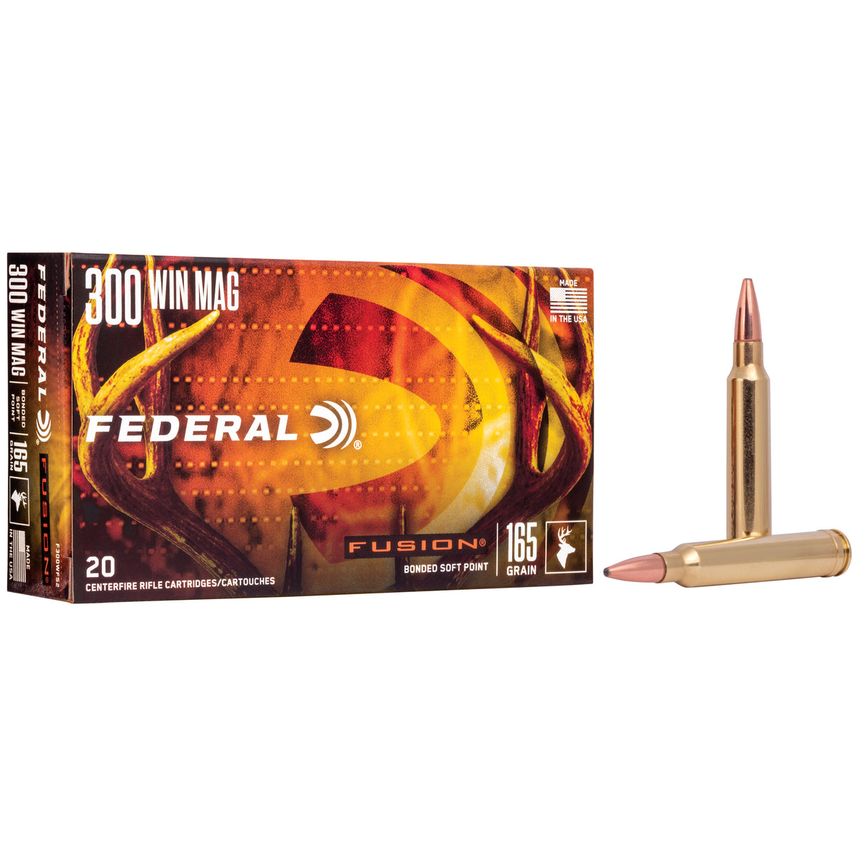 Federal .300 Winchester Mag Fusion Bonded Soft Point 165 Grain 20/Box